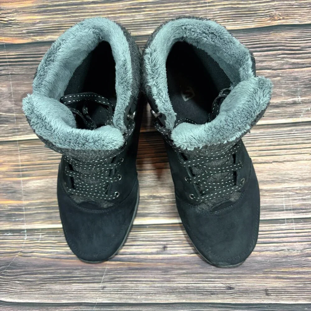 Salomon Ellipse Freeze CS Waterproof Women's Winter Boots Black‎ Suede Size 7